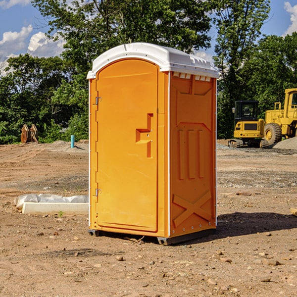 how often are the portable restrooms cleaned and serviced during a rental period in Tupper Lake